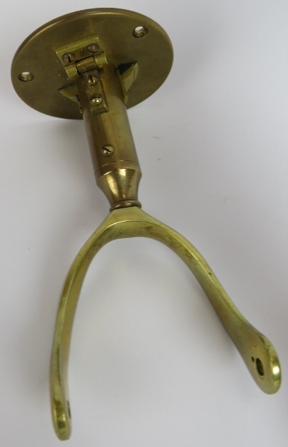 A brass ships barometer with gimball wall mount, signed Rosetti London 1892. Length 92cm. - Image 3 of 3