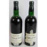 Two bottles of Taylor's crusted port, bottled 1970. (2). Condition report: Both level top of