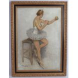 Fernand Gaudfroy (Belgian, 1885-1964) - 'Ballerina', oil on canvas, signed, 50cm x 35cm, framed.