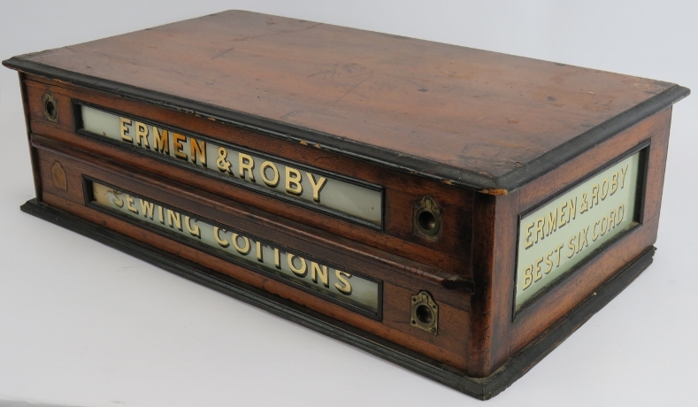 A set of 19th century mahogany Ermen & Roby cotton reel shop display drawers with gilt glass - Image 3 of 5