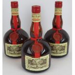 Three bottles of Grand Marnier Triple Orange liqueur, 70cl 38.5% vol. (3). Condition report: Some