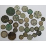 A collection of mainly British silver coins from Queen Victoria to George VI. Gross weight 123