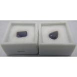 Two loose good quality cut and polished iolite stones, approx 10mm x 6mm. Condition report: Good