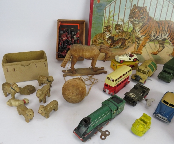 A mixed lot of boxed and unboxed Dinky toys and other model cars, quantity of lead soldiers, a - Image 2 of 7