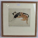George Vernon Stokes RBA RMS (British, 1873-1954) - 'Two Cats resting', pencil signed limited