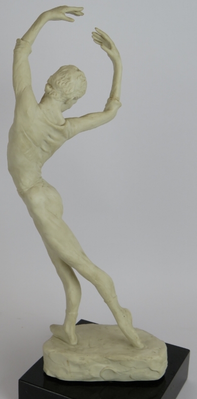 A Spode Bisque porcelain study sculpture of ballet dancer Anthony Dowell by Enzo Plazzotta c1975, - Image 4 of 10