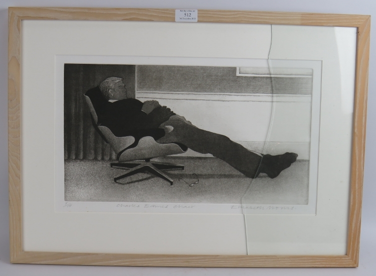 Elizabeth Morris (British, contemporary) - 'Charles Eames Chair', pencil signed limited edition