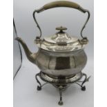 A good quality silver spirit kettle and stand, all fully hallmarked London 1910. Approx weight 52.