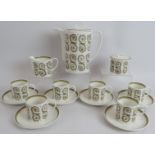 A mid-century Susie Cooper 15 piece bone china coffee set in Venetia pattern. (15). Condition