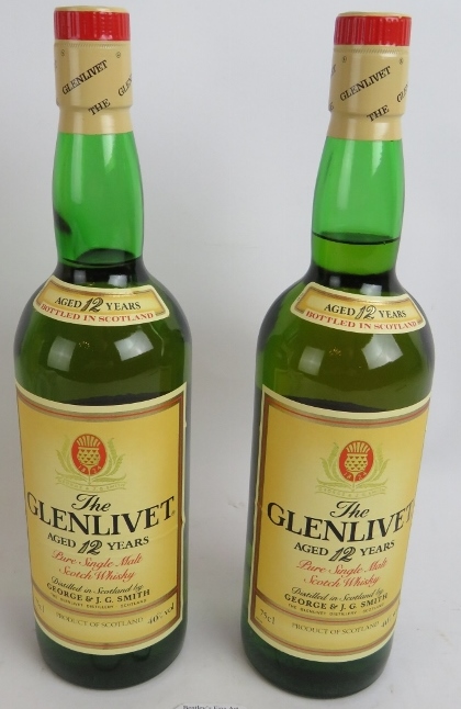 Two bottles of Genlivet 12 year old single malt Scotch whisky in presentation boxes and with - Image 3 of 5