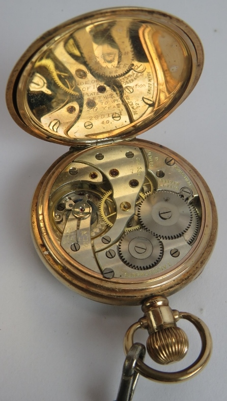 A late 19th century silver plated inkstand with stag mount, a gold plated pocket watch with - Image 4 of 8