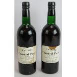 Two bottles of Taylor's crusted port, bottled 1971. (2). Condition report: Both levels top of