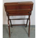 A fine quality 19th century mahogany campaign desk, the fitted interior with folding letter rack,