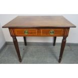 A good 18th century mahogany side table in the manner of Gillows, with reeded edge and inlaid frieze