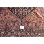 North West Persian Malayer carpet. Large central pattern with deep borders. Good colour and