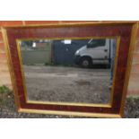 A vintage walnut and parcel gilt rectangular wall mirror. Condition report: Some cracking to