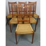 A set of six mid-century Danish teak dining chairs by Arne Hovmand Olson for Mogens Kold, with