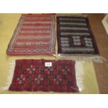 Three small Persian rugs all in okay condition. Largest 133cm x 87cm. Please see images for