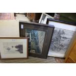 FIVE DECORATIVE PRINTS VARIOUS to include steam Railway