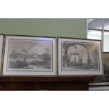 Four black-and-white prints depicting scenes of Italy