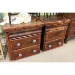 TWO 19TH CENTURY THREE-DRAWER UNITS originally from a larger piece