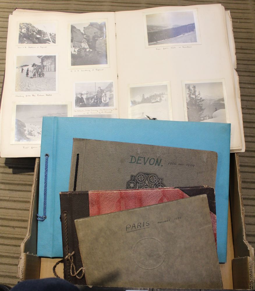 A COLLECTION OF FIVE PHOTOGRAPH ALBUMS to include; skiing & winter sports, Venice, Paris, etc. the