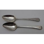 Richard Crossley, a pair of George III silver table / soup spoons, old English handles