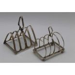 Robert Chandler, a silver toast rack, Birmingham 1922, and one other silver toast rack, by Adie