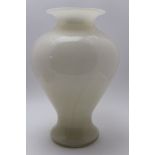 A Barovier and Toso Murano glass vase, opaque white with gold flecks, of baluster form, signed to