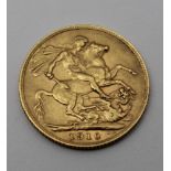 A 1910 gold full sovereign