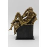 A cast bronze mount, resting woman, in the pose of Michealangelo's 'Night', possibly 18th century