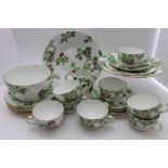 A part late Foley Shelley porcelain tea set, Tudor Apple pattern, No.8895, reg. design 625089,