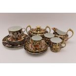 A collection of Royal Crown Derby porcelain Imari pattern tea wares, to include; oval two handled