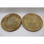 A pair of 19th century English cast plaster plaquettes in the Classical manner, 26cm in diameter