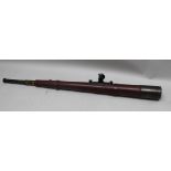 Outlook model 9402, large leather covered brass draw telescope, Dolond of London, 126cm long when