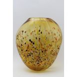 A mid-20th century Italian Murano Art glass vase, amber with speckled decoration, 29cm high