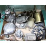 A box of domestic metal wares various