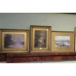 Three various watercolours, each having guilt fillet and gilt frames