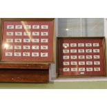 Two glazed and framed sets of players cigarettes collectors cards of Derby winners and Grand