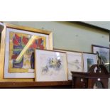A selection of decorative pictures and prints to include original artworks