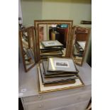 A triple plate dressing table top mirror, together with a selection of prints various to include