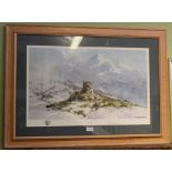 A signed limited edition David Shepherd print, depicting the Snow Leopard signed and numbered 562/