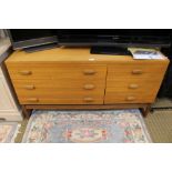 A red label G plan six drawer chest