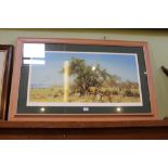 A signed limited edition David Shepherd print titled Africa numbered 20/350 signed and tilted pencil