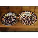 Two Royal Crown Derby English imari patent dishes