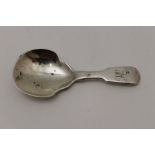 Hester Bateman A George IV silver caddy spoon, fiddle pattern handle, London 1829, monogrammed '
