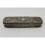 Henry Matthews A late Victorian silver dressing table box, hinged cover, embossed decoration,