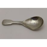 James Barber & William Whitwell A York silver caddy spoon, fiddle form handle, monogrammed, York