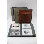Four postcard albums; UK Royalty, early-to-mid 20th century mostly black & white, Queen Elizabeth