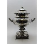 A 19th century silver plated Samovar/tea urn, ornate Rococo form, cast & chased decoration, fitted